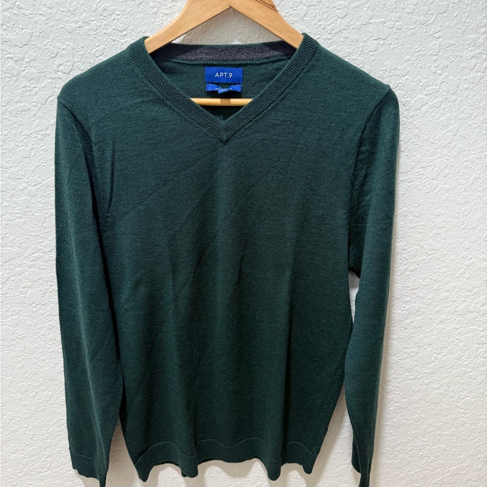 Apt. 9 Men's Deep Green V-Neck Sweater